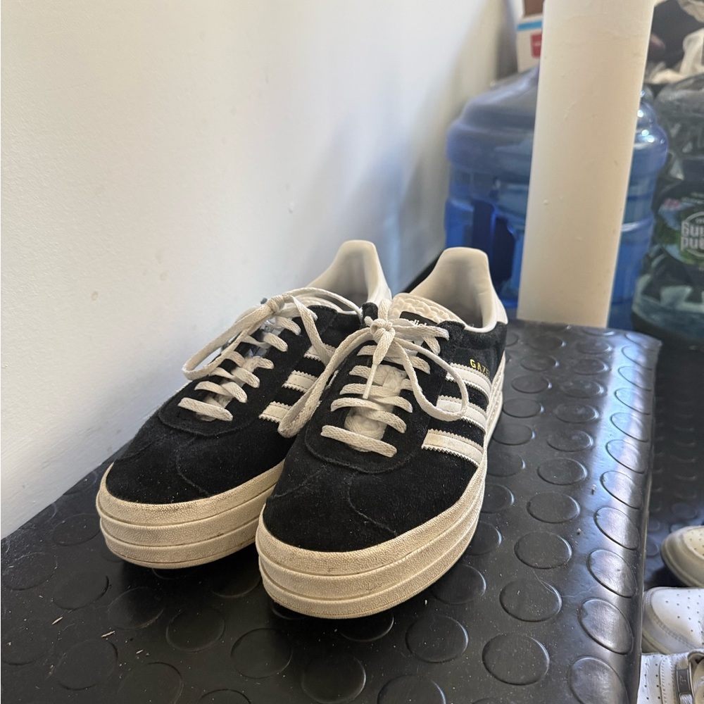 Adidas Platform Gazelle Black and White Sneakers